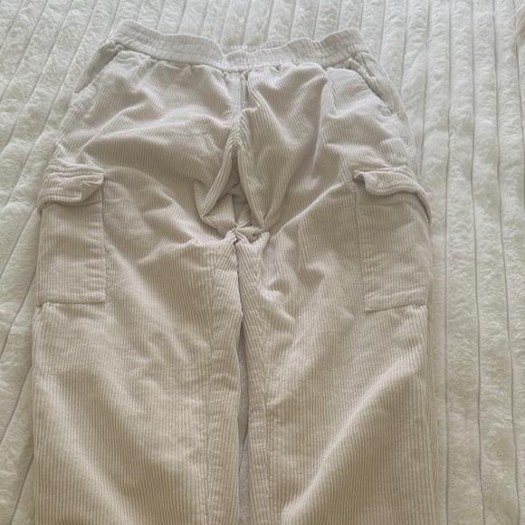 Roots Pants - Roots Cream Corduroy Cargo Pants